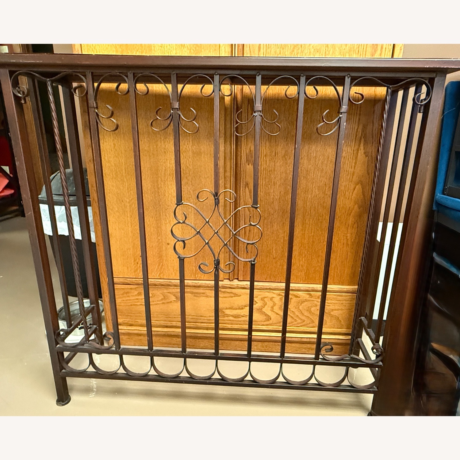 Dark Brown Metal Console Entryway Table - image-5