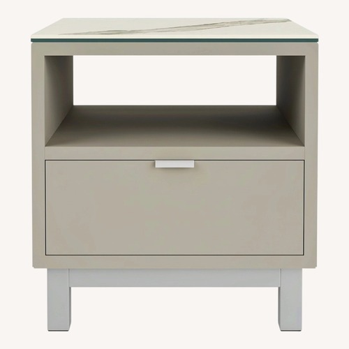 Used Room & Board Light Gray Wood Nightstand for sale on AptDeco