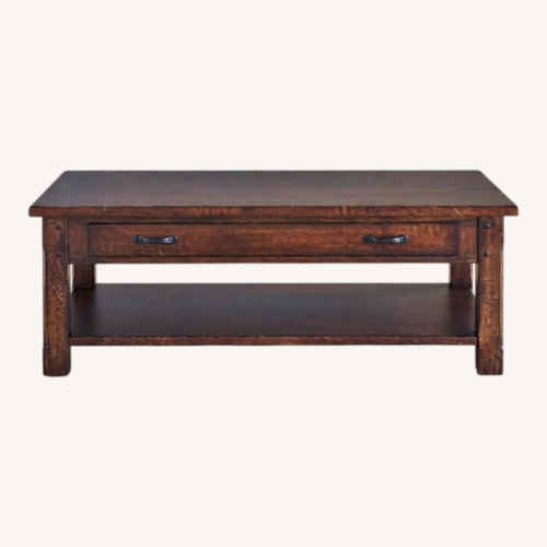Used World Market Dark Brown Wood Coffee Table for sale on AptDeco