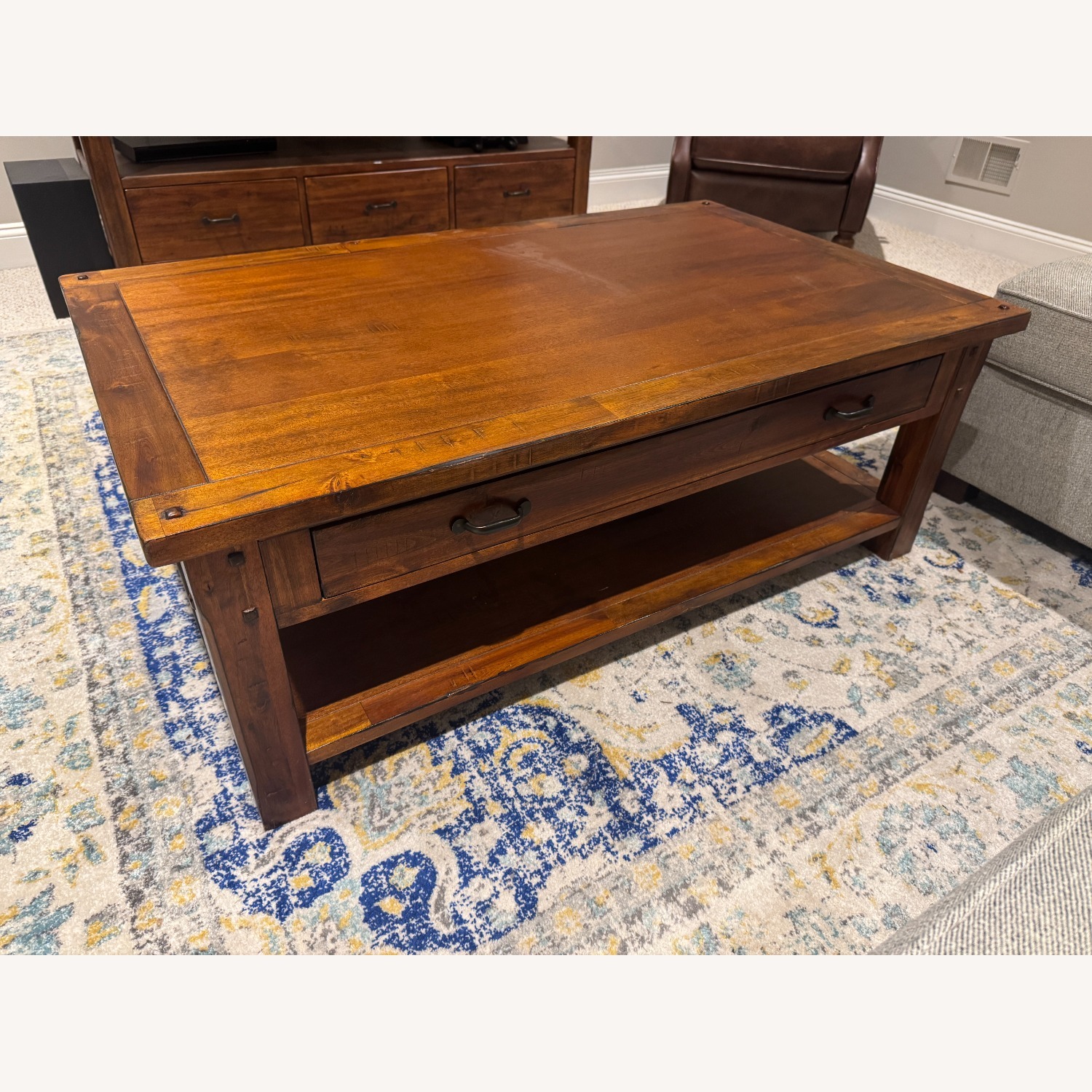 World Market Dark Brown Wood Coffee Table - image-3