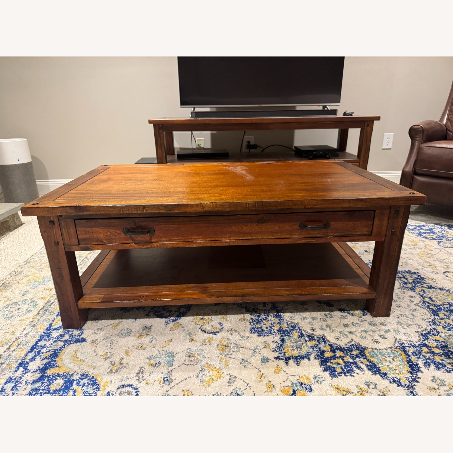 World Market Dark Brown Wood Coffee Table - image-2