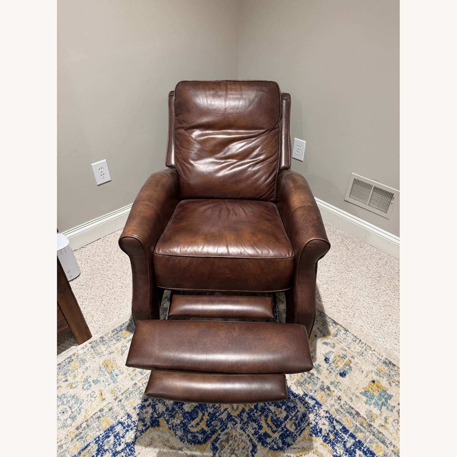 Macy's Barstow Saddle Leather Push-Back Recliner  - image-3