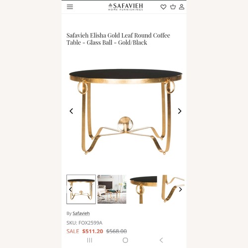 Used Safavieh Gold And Black Coffee Table for sale on AptDeco