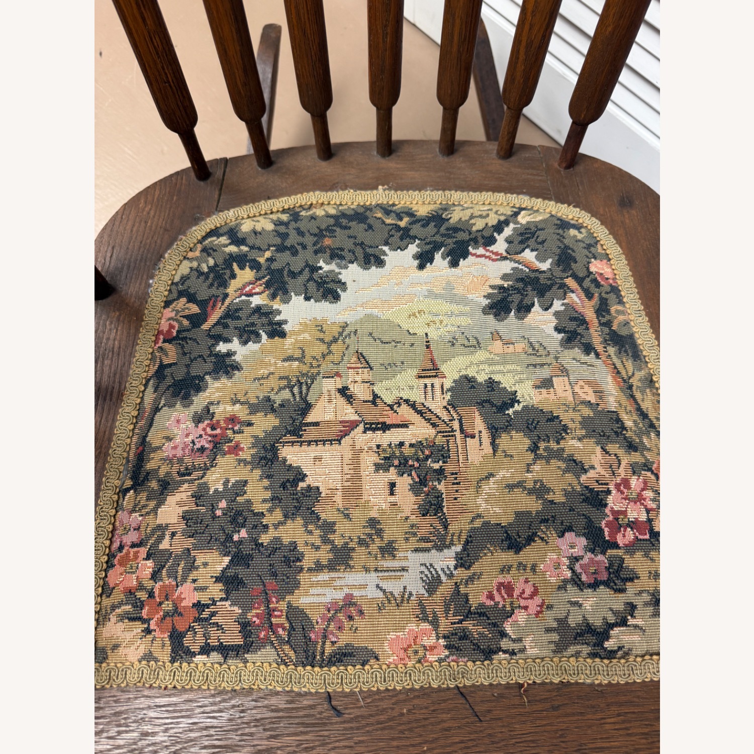 Vintage/Antique Dark Brown Accent Chair - image-7