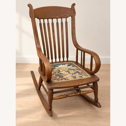 Used Vintage/Antique Dark Brown Accent Chair for sale on AptDeco