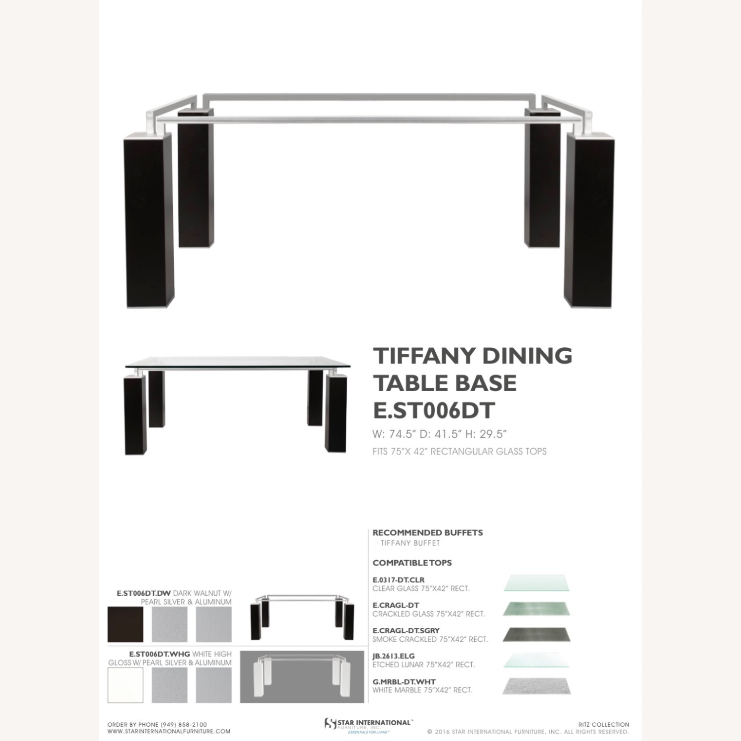 Star International Tiffany Glass Dining Table Set - image-1