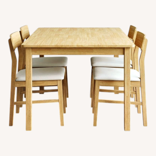 Used 5-Piece Natural Wood Dining Set for sale on AptDeco