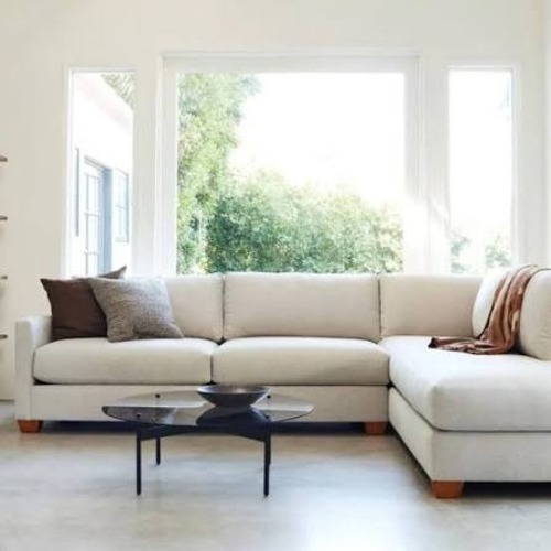 Used Apt2b White Fabric 2 Piece Sectional for sale on AptDeco