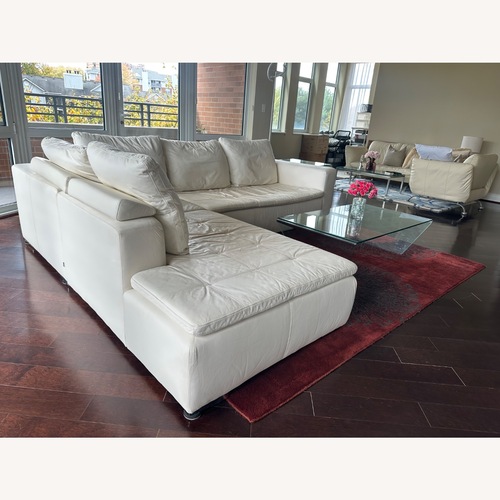 Used BoConcept Cream Leather Sofa Made In Denmark for sale on AptDeco