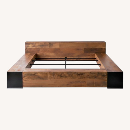 Used Environment Furniture Dark Brown Wood King Bed for sale on AptDeco