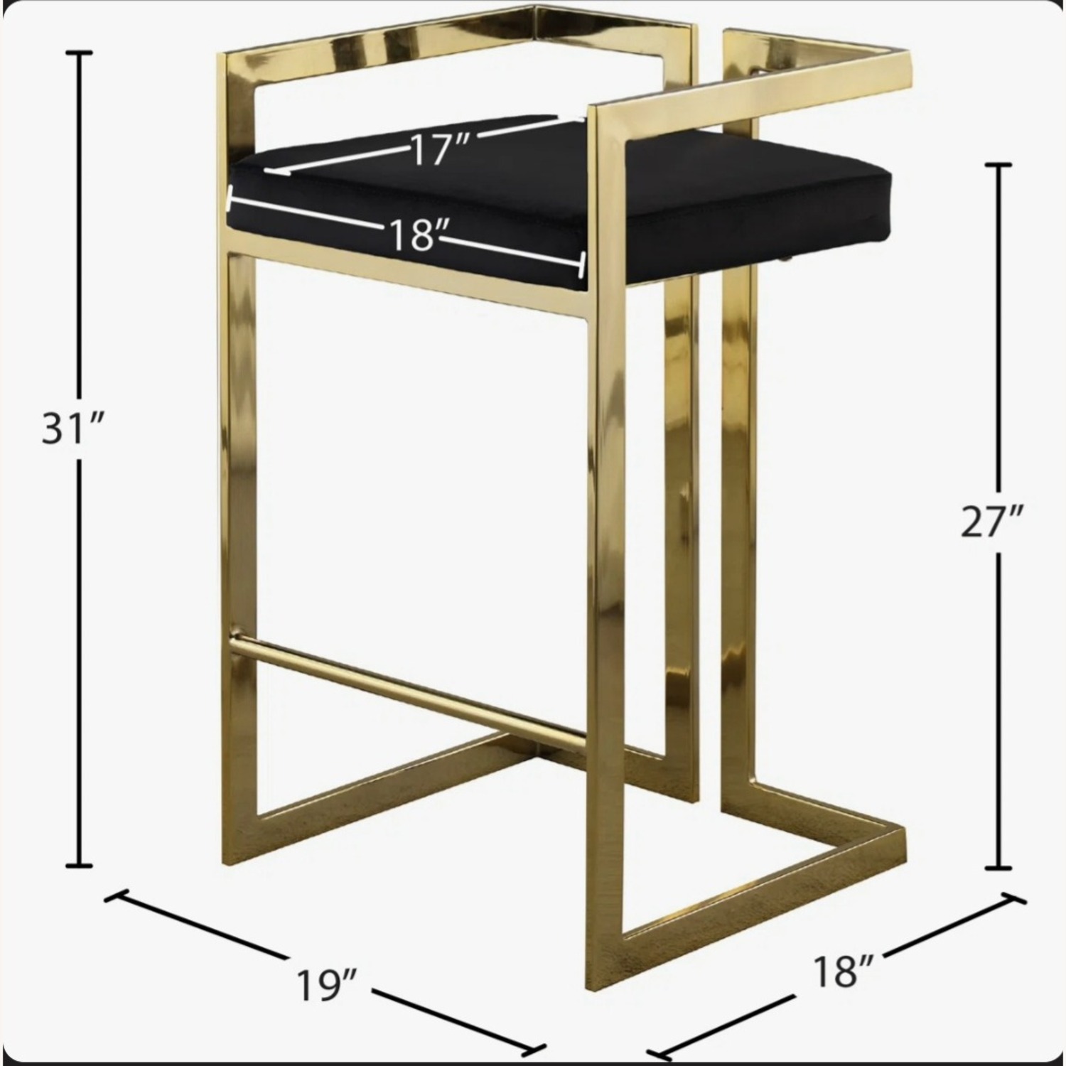 Wayfair 4 Gold and Black Metal Stools - image-3
