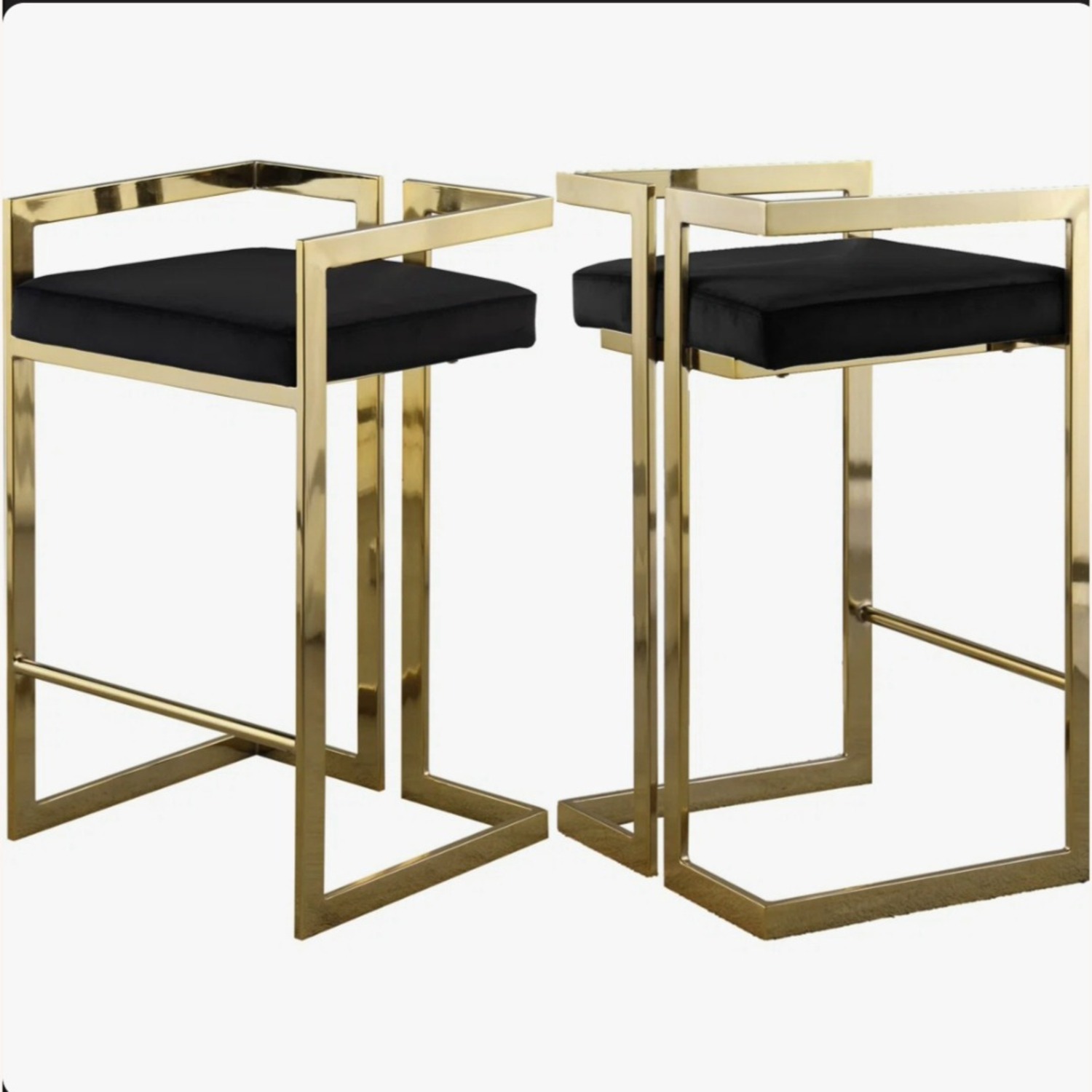 Wayfair 4 Gold and Black Metal Stools - image-4