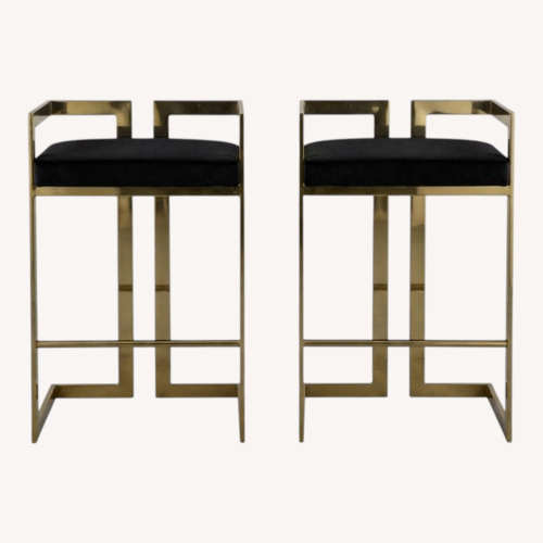 Used Wayfair 4 Gold and Black Metal Stools for sale on AptDeco
