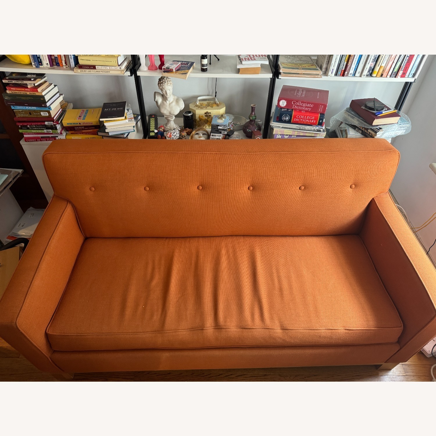 Apt2b Monroe Orange Fabric Sleeper Sofa - image-1