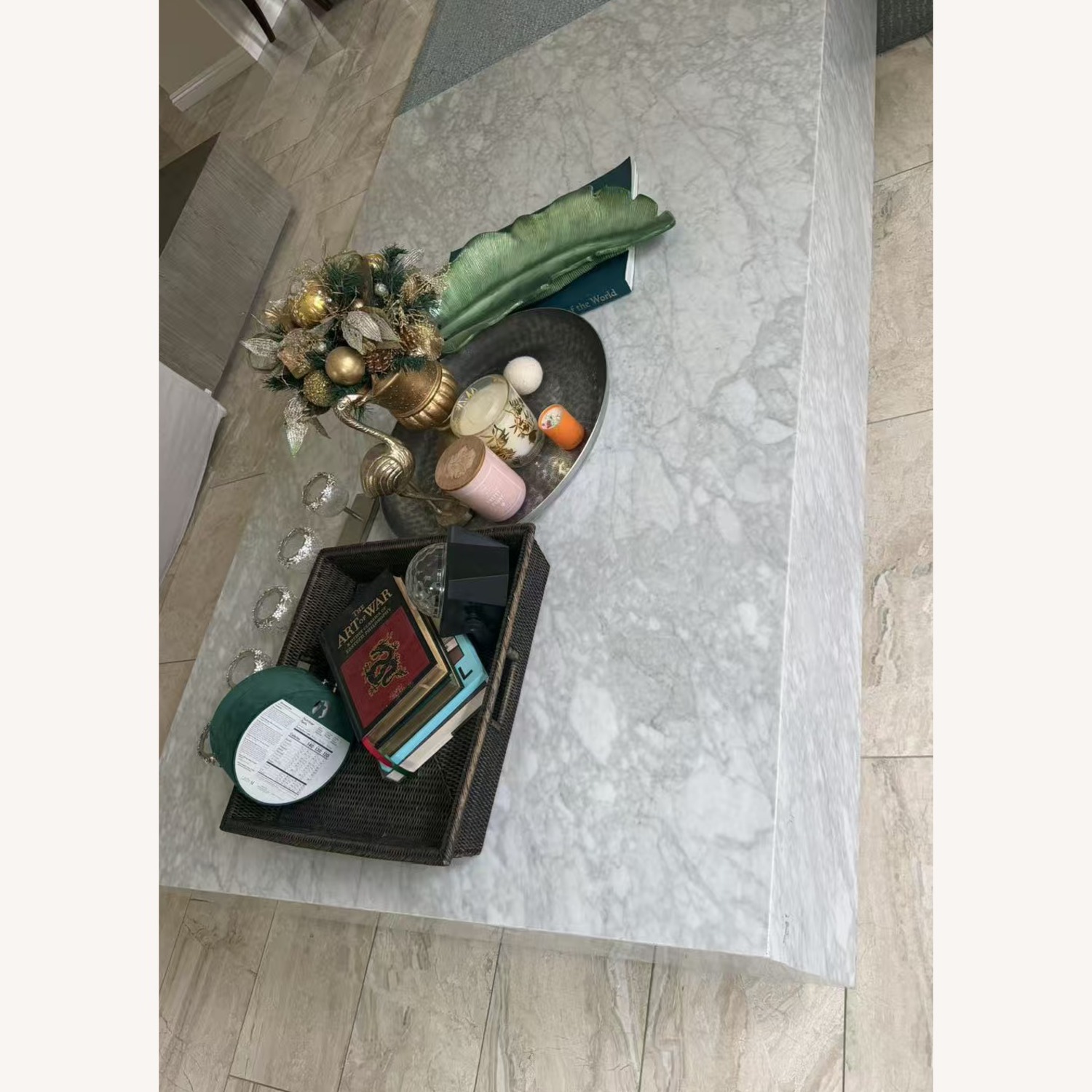 Restoration Hardware Marble Coffee Table - image-3