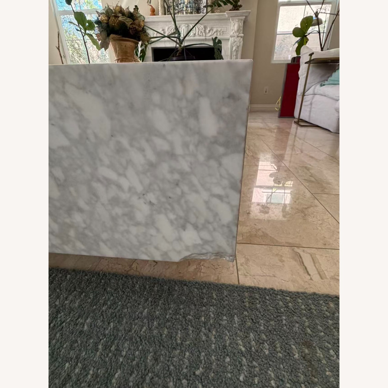 Restoration Hardware Marble Coffee Table - image-2