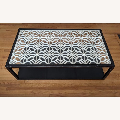 Used Vintage/Antique Black Glass Coffee Table for sale on AptDeco