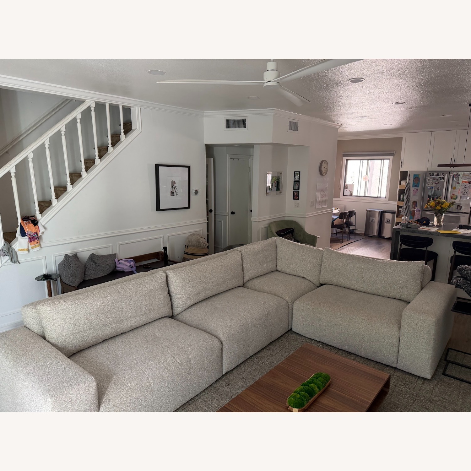 Arhaus Keegan Light Gray Boucle 3+ Piece Sectional - image-3