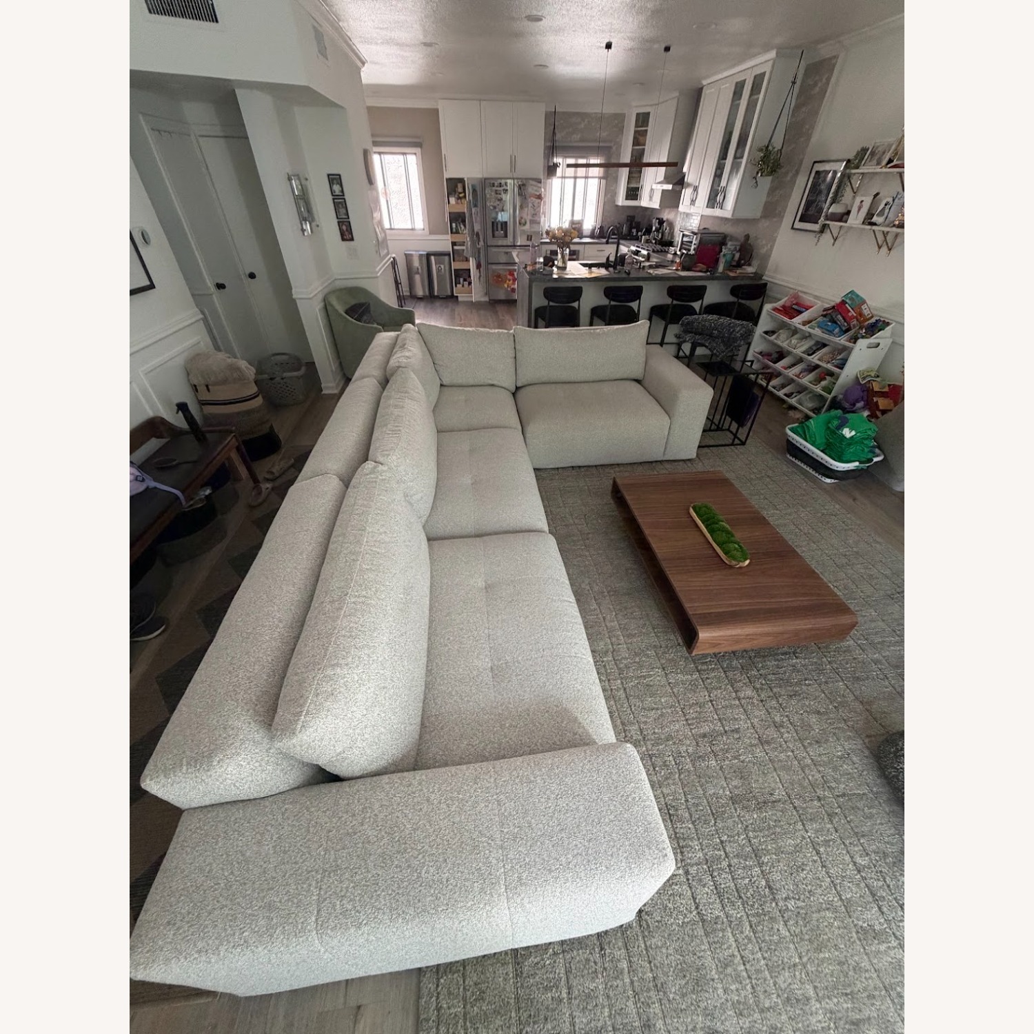 Arhaus Keegan Light Gray Boucle 3+ Piece Sectional - image-1