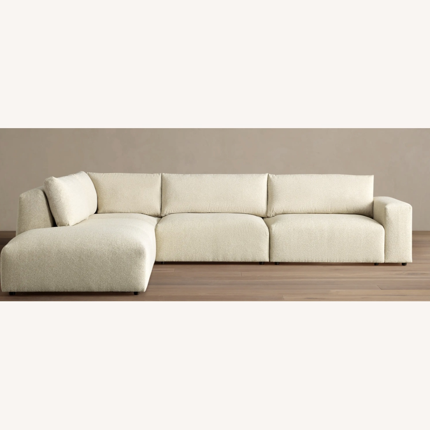 Arhaus Keegan Light Gray Boucle 3+ Piece Sectional - image-4