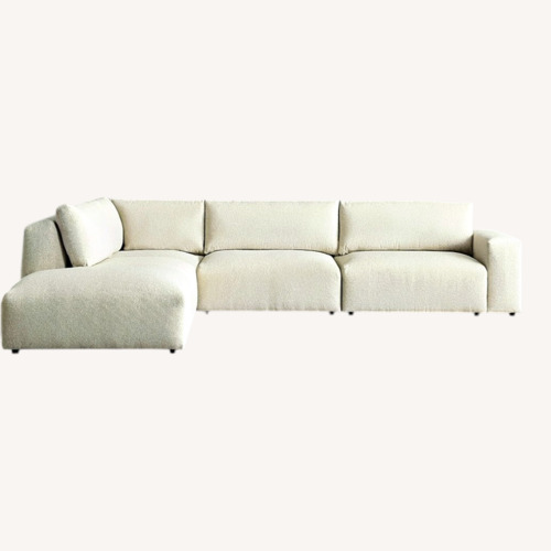 Used Arhaus Keegan Light Gray Boucle 3+ Piece Sectional for sale on AptDeco