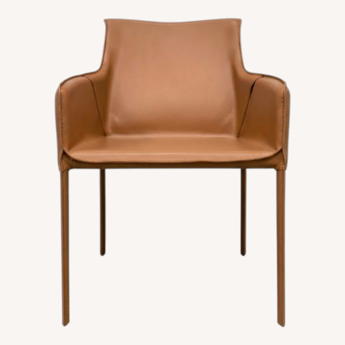 Used Modani Orange Faux Leather Dining Chairs for sale on AptDeco
