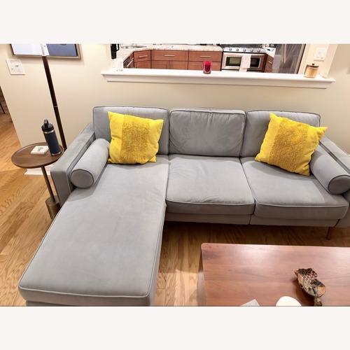 Used Burrow Nomad Velvet Sofa with Chaise for sale on AptDeco