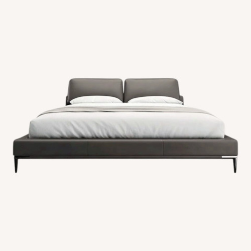 Used Modani  Light Gray Faux Leather Queen Bed for sale on AptDeco