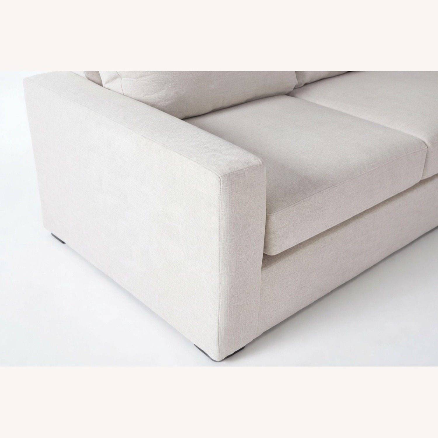 Living Spaces Couch Beige Fabric 86" - image-5