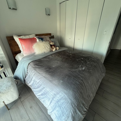 Used West Elm Natural Wood Headboard for sale on AptDeco