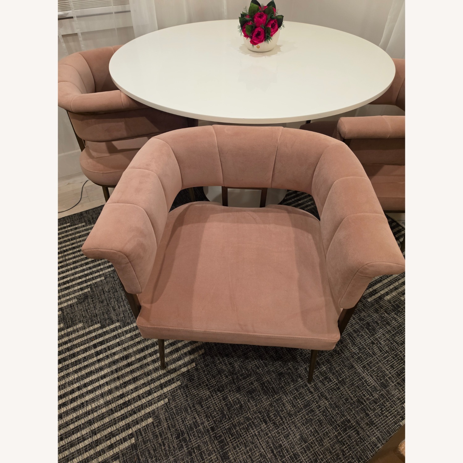 TOV Furniture Pink Velvet Accent Chairs, Set of 4 - image-5