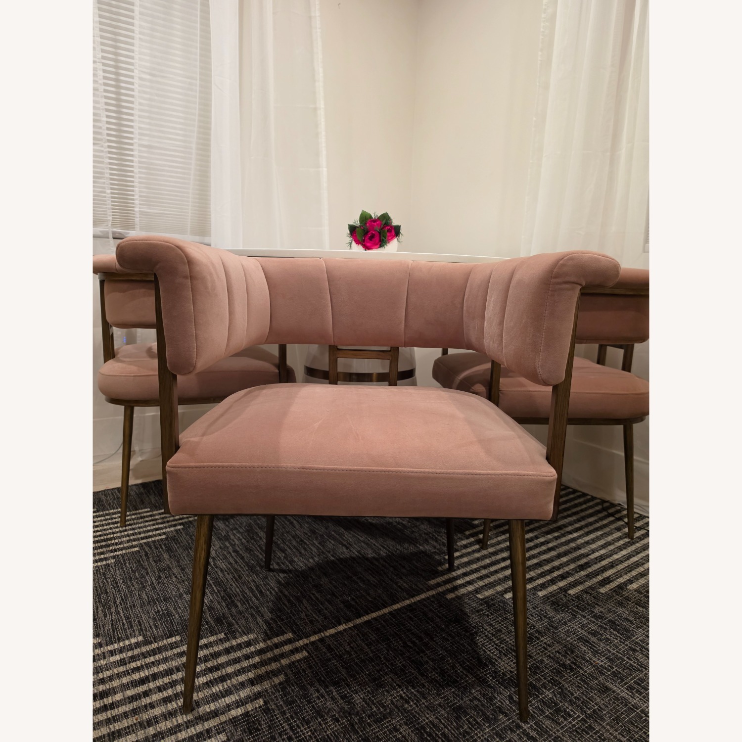 TOV Furniture Pink Velvet Accent Chairs, Set of 4 - image-4