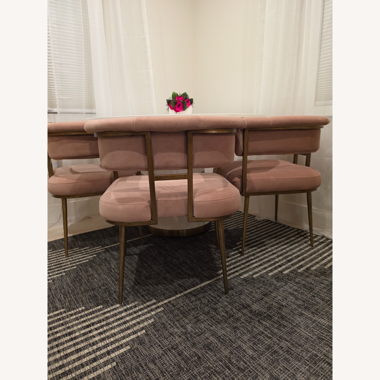 TOV Furniture Pink Velvet Accent Chairs, Set of 4 - image-3
