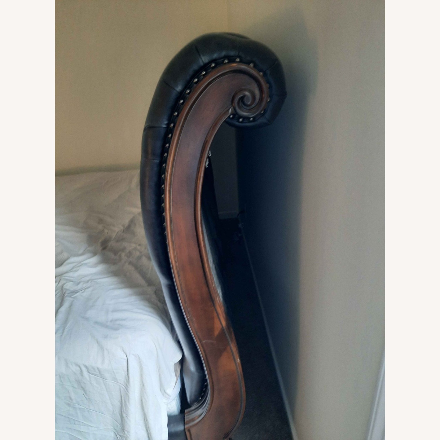 Starwood Furniture Dark Grey leather King Bed - image-4