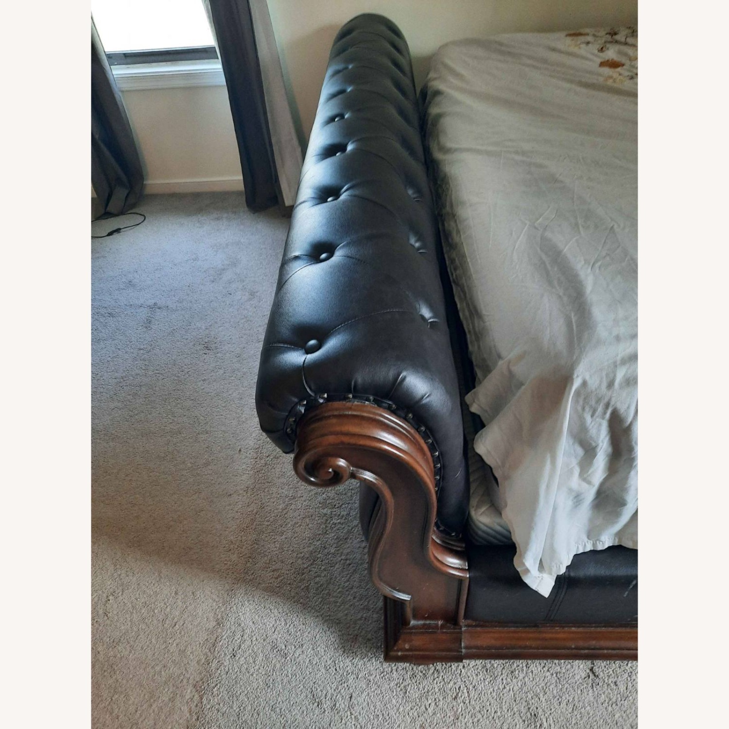 Starwood Furniture Dark Grey leather King Bed - image-3