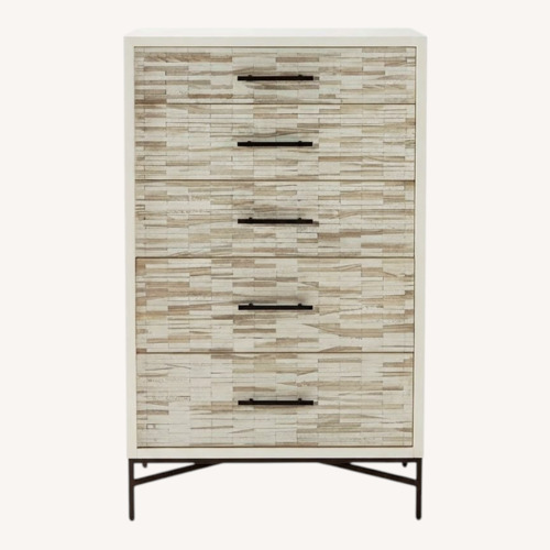 Used West Elm Wood Tiled 5-Drawer Dresser for sale on AptDeco