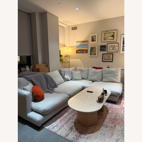 Used Room & Board Gray 2 Piece Bumper Chaise Sectional for sale on AptDeco