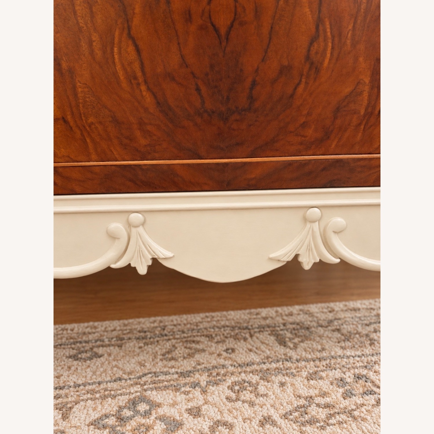 Vintage Walnut & Cream Dresser - image-9
