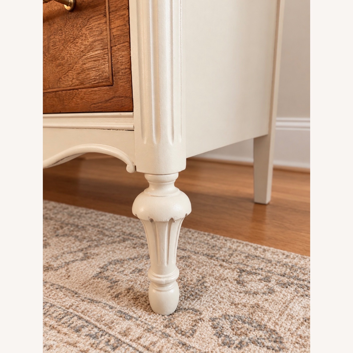 Vintage Walnut & Cream Dresser - image-10