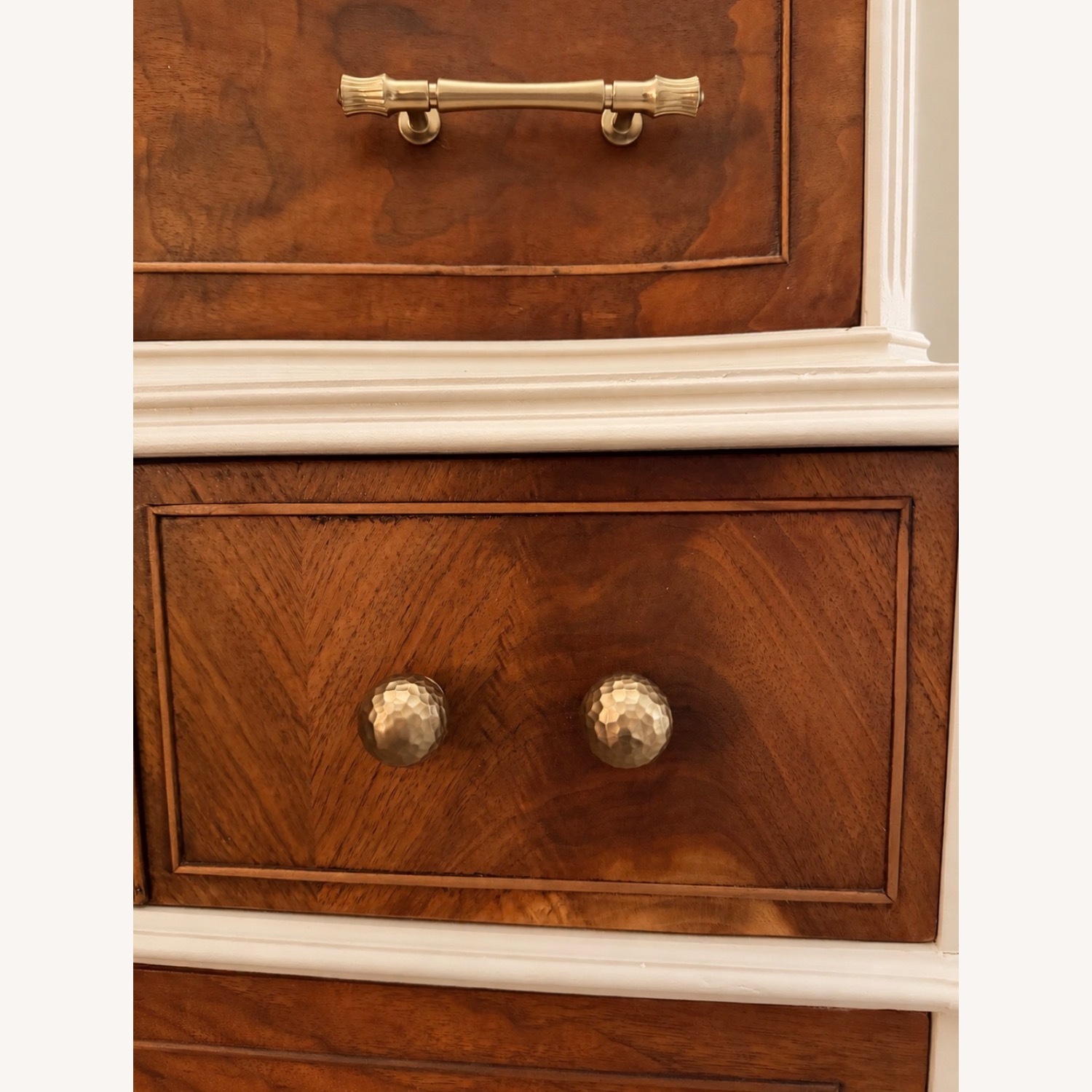 Vintage Walnut & Cream Dresser - image-7