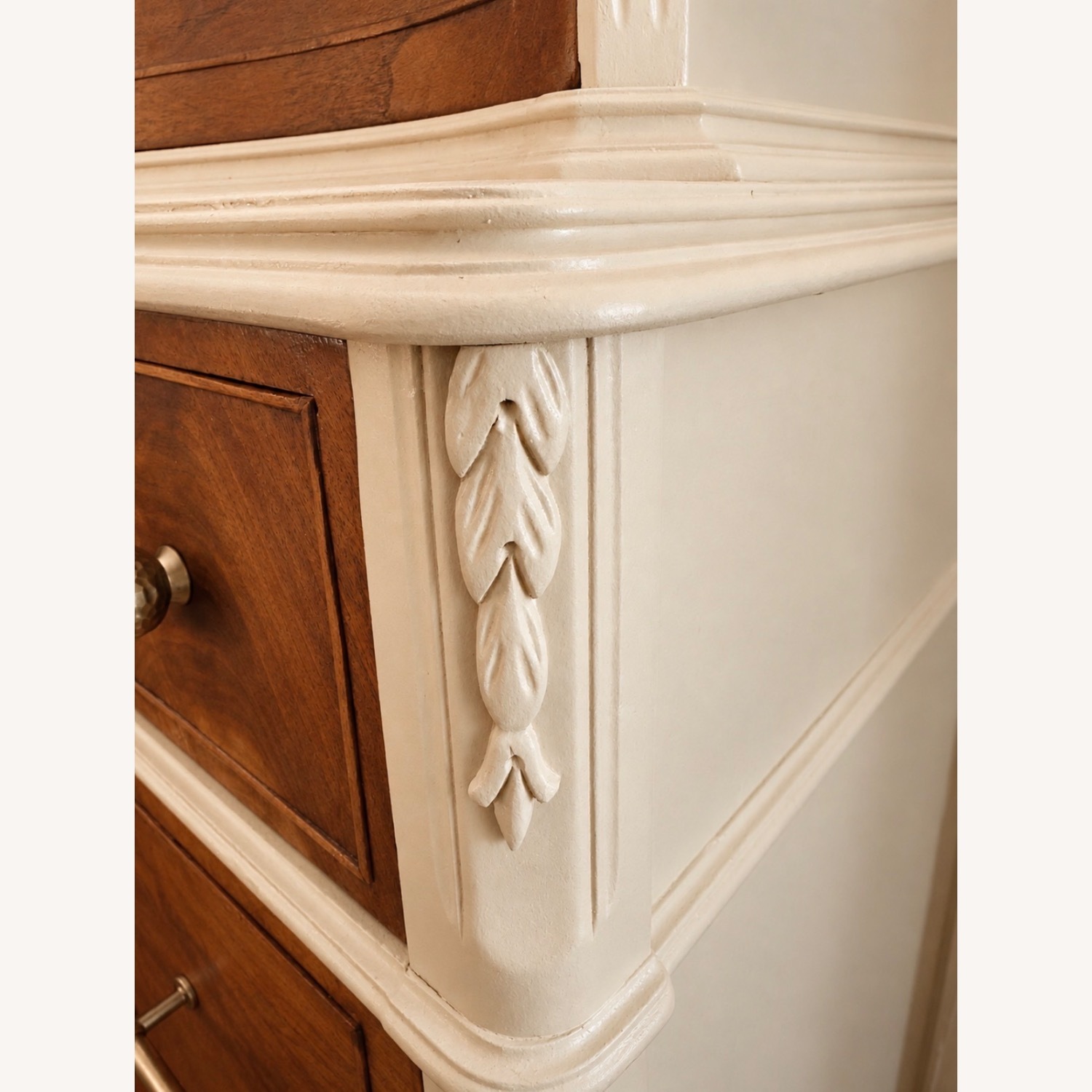 Vintage Walnut & Cream Dresser - image-8