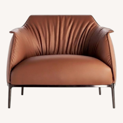 Used Wayfair Dark Brown Faux Leather Armchair for sale on AptDeco