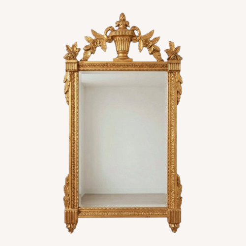 Used Antique Gilt Gold Beveled Mirror with Urn Top for sale on AptDeco