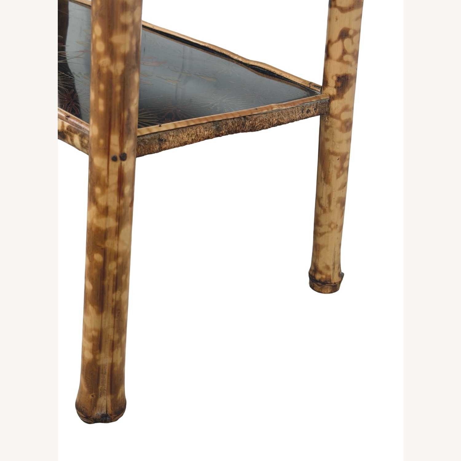 Antique Tiger Bamboo Three-Tier Side Table - image-8