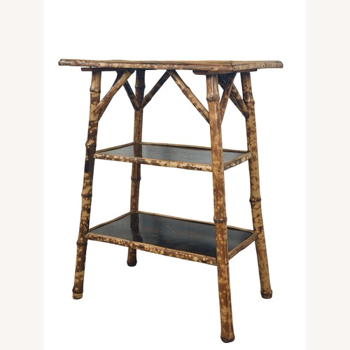 Used Antique Tiger Bamboo Three-Tier Side Table for sale on AptDeco
