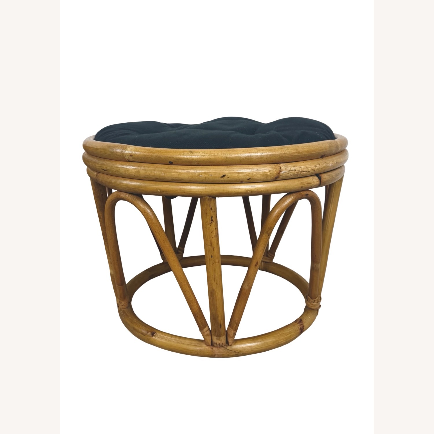 Pair of Vintage Round Rattan Footstools - image-18