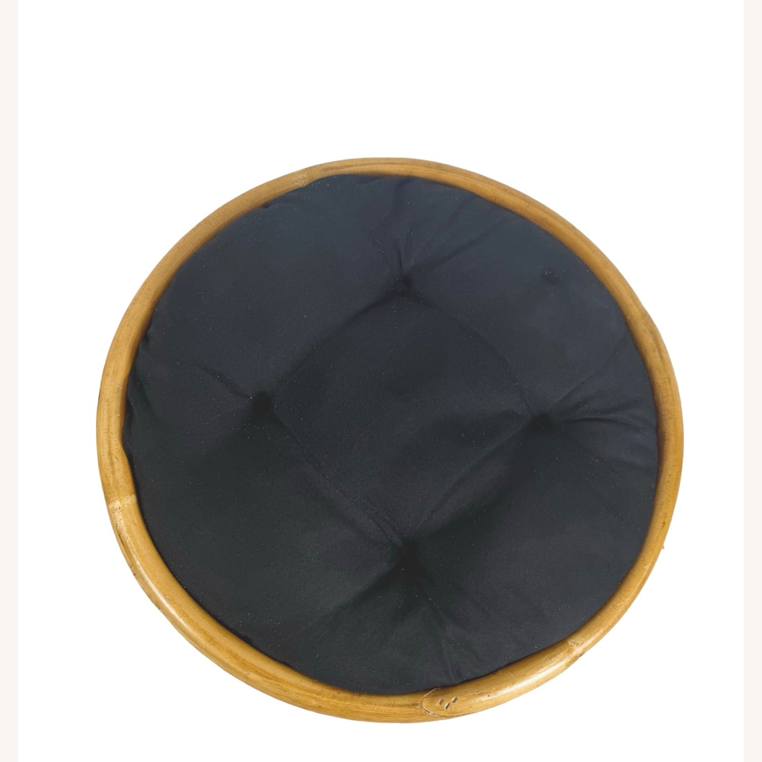 Pair of Vintage Round Rattan Footstools - image-10