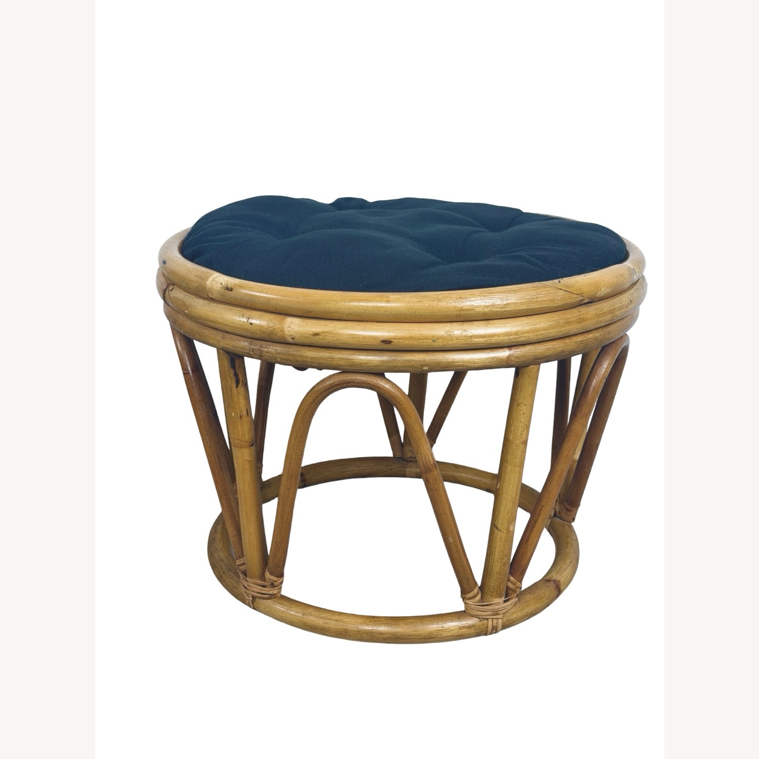 Pair of Vintage Round Rattan Footstools - image-15