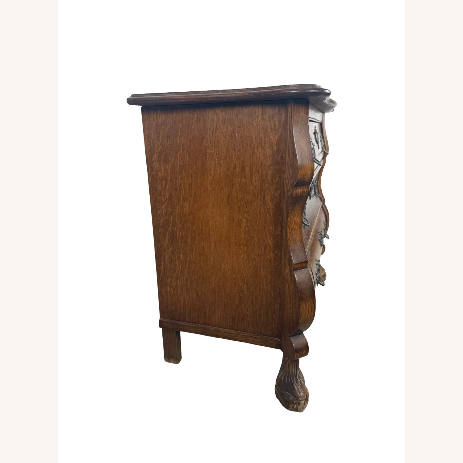 Vintage Oak Bombé Three-Drawer Chest - image-9