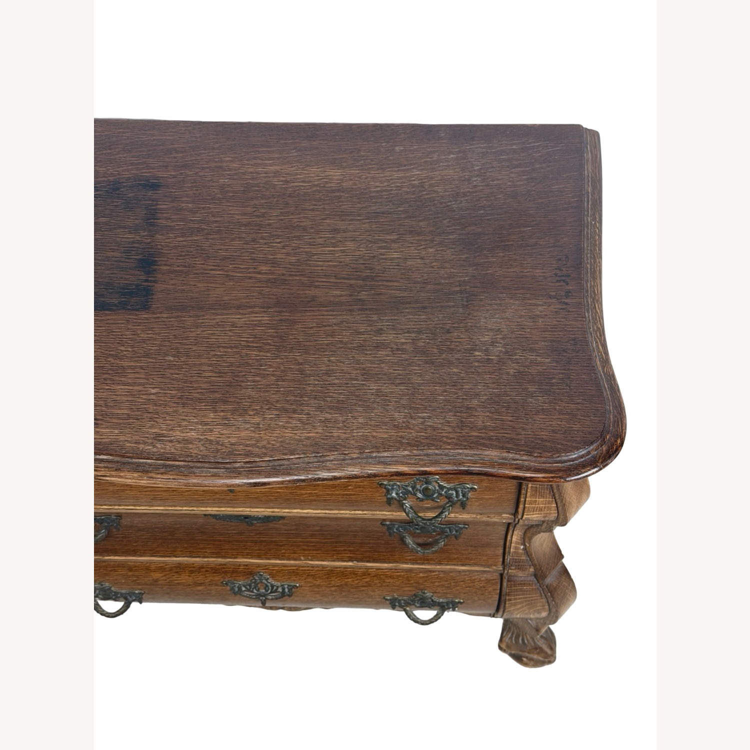 Vintage Oak Bombé Three-Drawer Chest - image-5